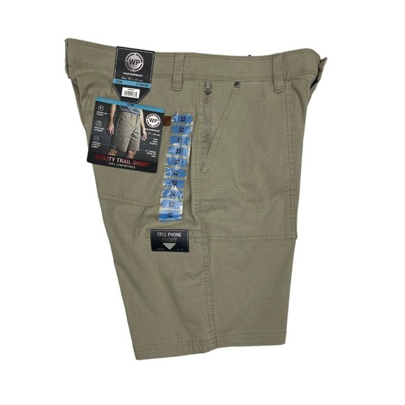 NWT Men’s Weatherproof Tan Size 32 Utility Trail Shorts Stretch Flex Waistband - Picture 7 of 8